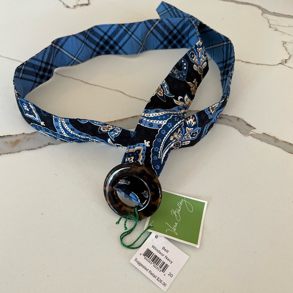 NWT Vera Bradley Belt in Windsor Navy One Size